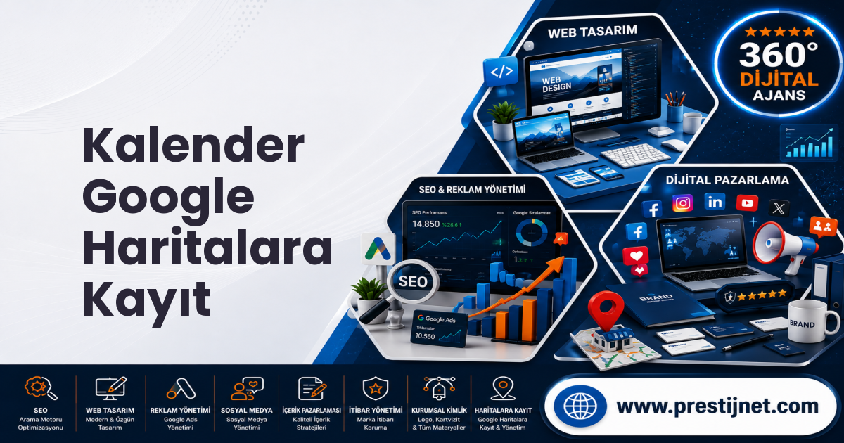 Kalender Google Haritalara Kayıt
